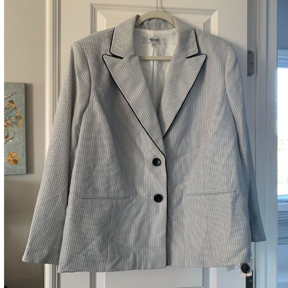 Jones Studio Separates Woman Blazer Jacket Size 22W Striped Lined Office Church - Picture 1 of 10